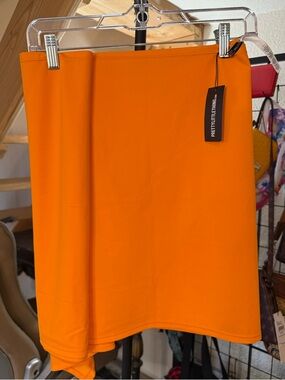 PrettyLittleThing Neon Orange Sarong Wrap Skirt NWT Size 12 Beach Vacation
